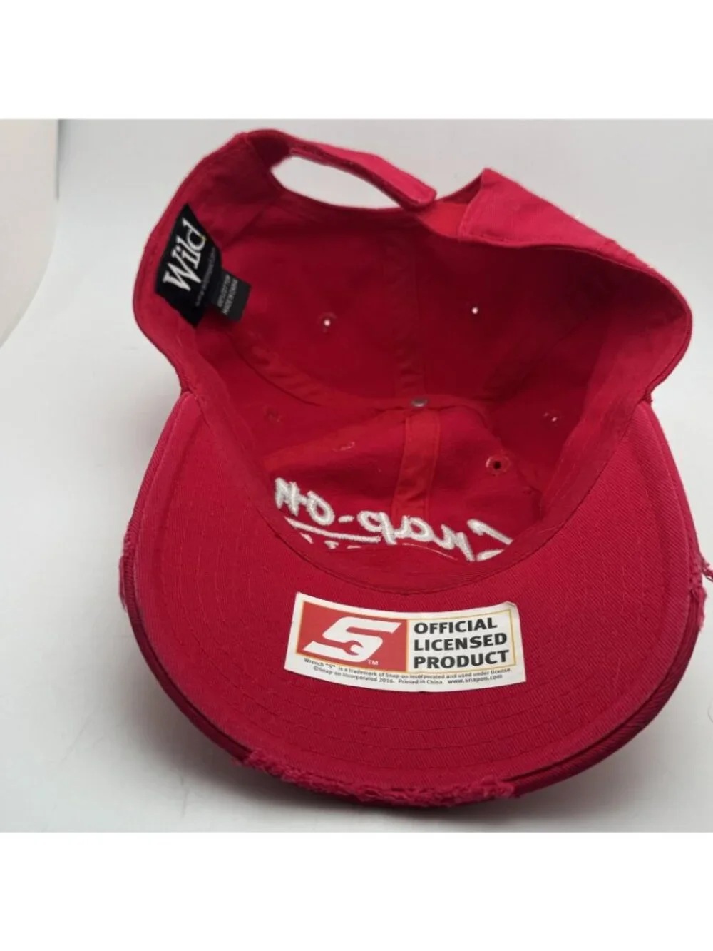 Snap-on Tools Baseball Cap Hat Red Distressed Wild 100% Cotton Adjustable